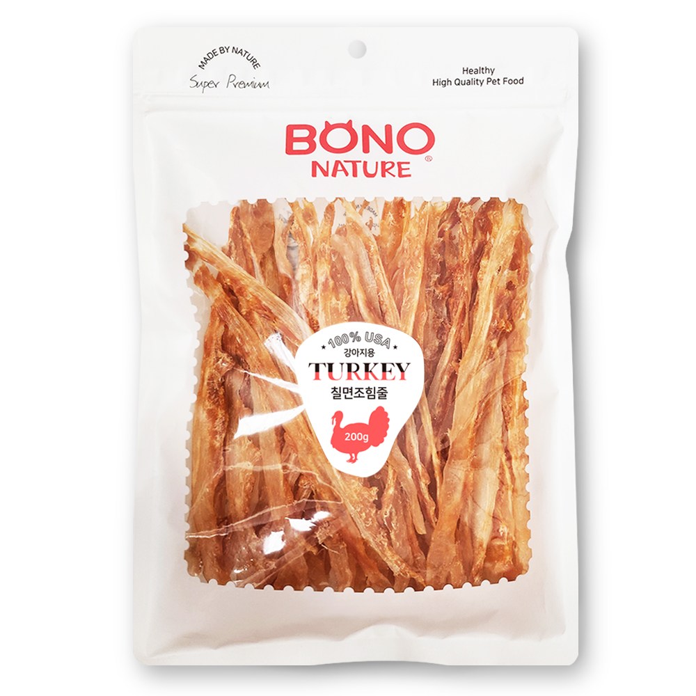 보노네이처 국내산 칠면조힘줄 오래먹는 대용량 수제간식 터키츄, 칠면조, 200g, 2개 61,000원