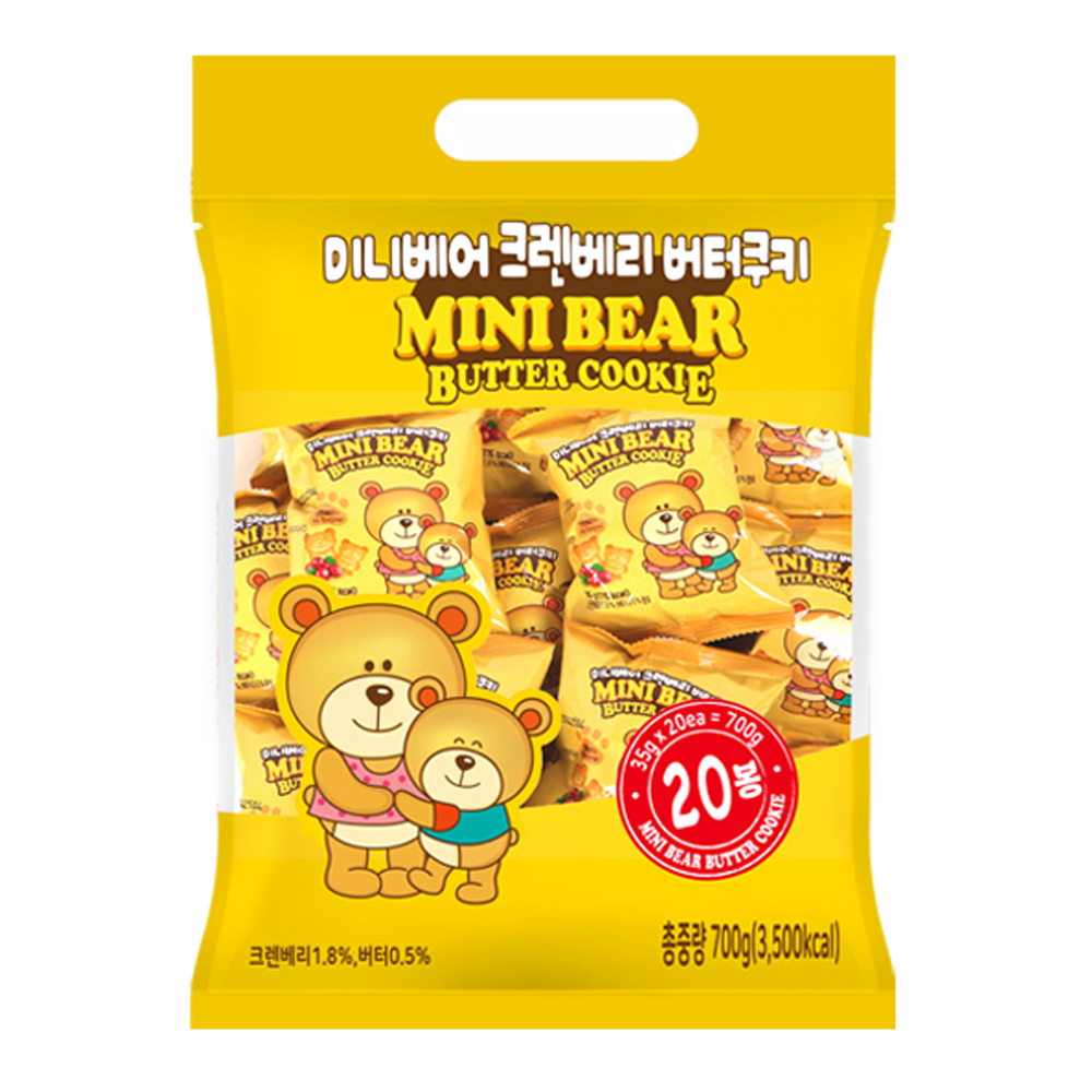 미니베어 크렌베리 버터쿠키, 700g, 1개 8,980원
