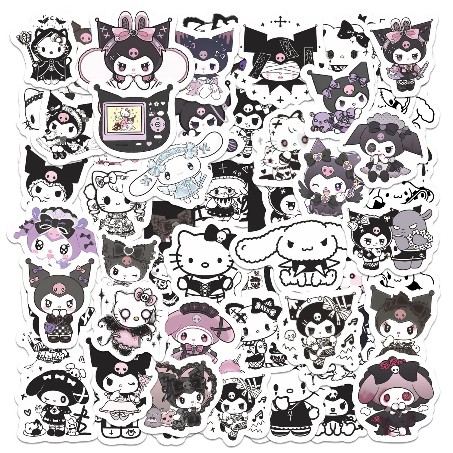 번블랙 다크 산리오 캐릭터 굿즈 할로윈 스티커 헬로키티 쿠로미 마이멜로디 시나모롤 포챠코, 1개, 다크산리오B 6,900원