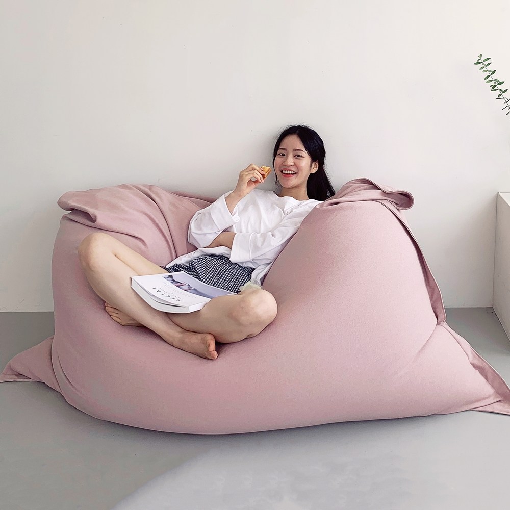 LINU 리누 린온빈백 대형 빈백 소파 1인 2인, 크림 핑크 159,900원