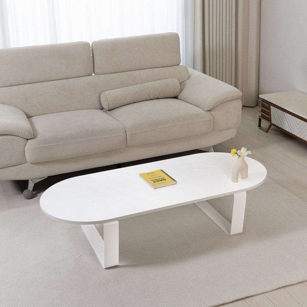 그레텔 루미 테이블 좌식 집들이상 밥상 공부상 LPM E0 타원, 1200x800x18 화이트 124,900원