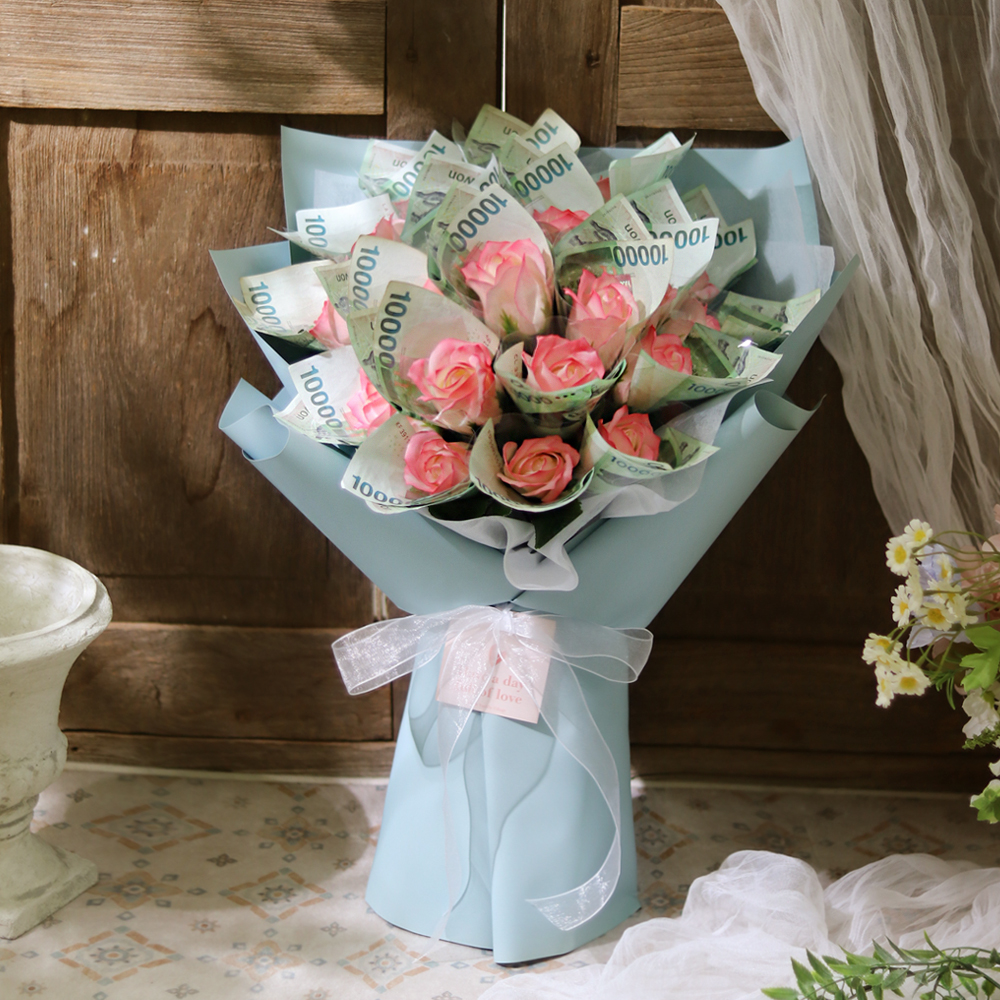 센트바스켓 비누꽃 장미 돈꽃다발 20송이 24,900원