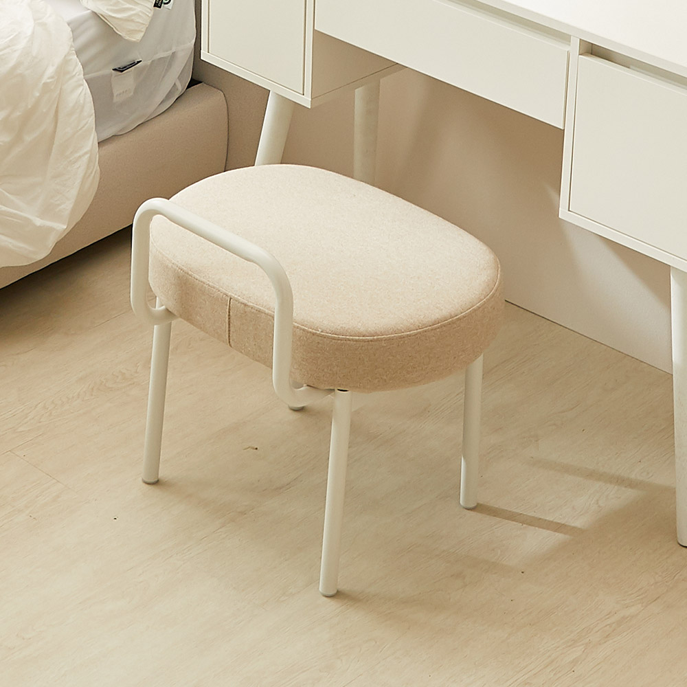 퍼피노 로니 인테리어 디자인 패브릭 타원형 화장대 스툴 pn711, 1개, 오트밀 64,900원