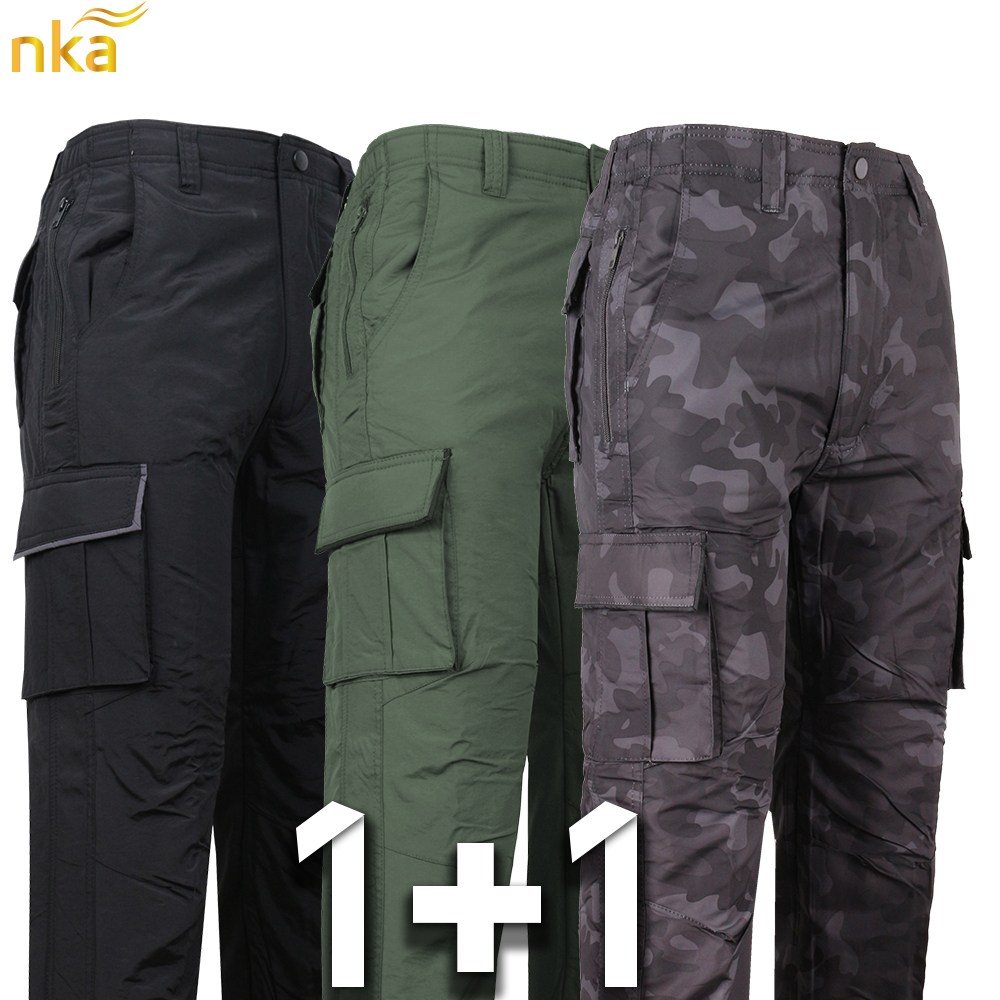 엔케이아울렛 [1+1]NK윈드D101항공바지 남자 남성 겨울 기모 포인트 포켓 등산복 작업복 빅사이즈 단체 55,000원
