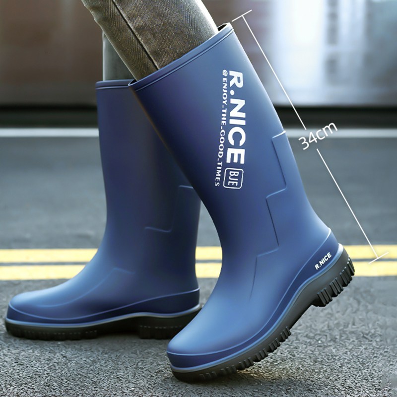 TIMEPURE 남성용 방수 장화 미끄럼방지 레인부츠 하이컷 낚시 배달 라이더 전용 작업화 18,800원