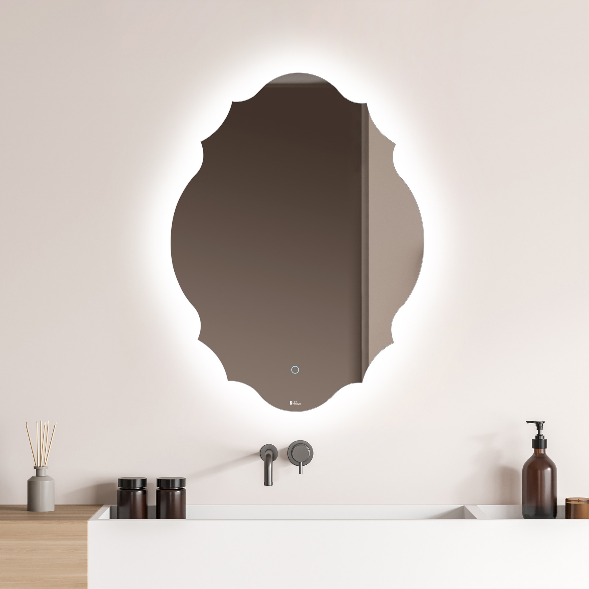 헤이미러 LED 간접 조명 스마트 무프레임 욕실 화장대 터치 거울 베네치아 164,000원