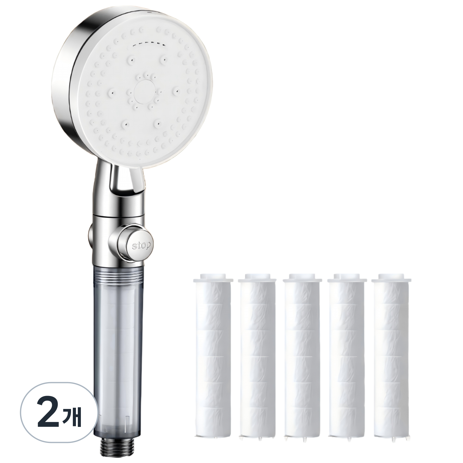 원터치 온오프 샤워기헤드 8단 고압샤워기헤드+필터5p 15,270원