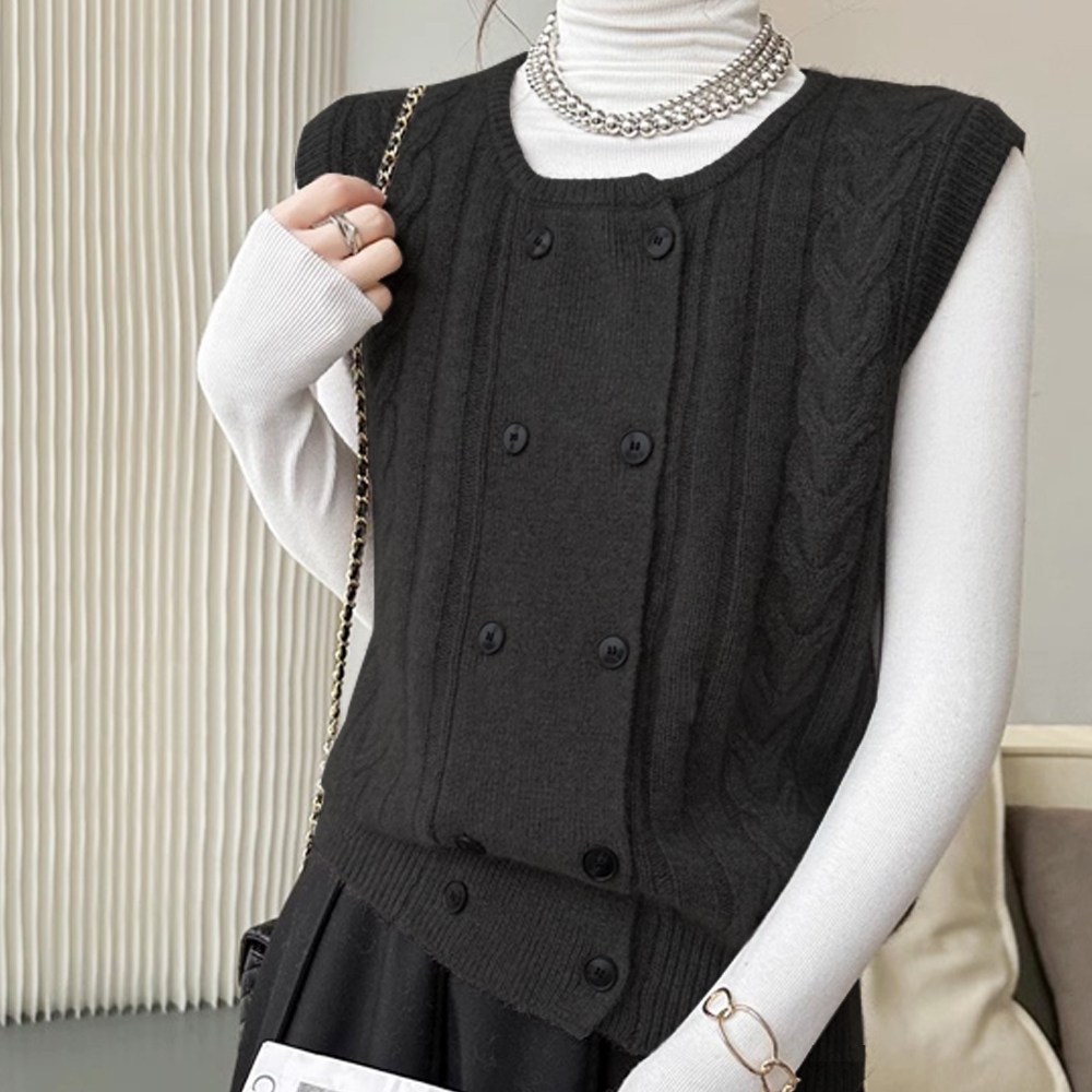 메이킹유 니트조끼 민소매 베스트 꽈배기 루즈핏 데일리 2800제이밀니트조끼 14,900원