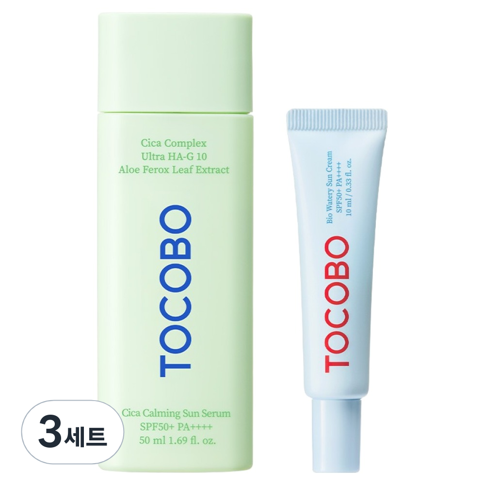 토코보 시카 카밍 선세럼 50ml + 바이오 워터리 선크림 10ml SPF50+ PA++++ 세트, 3세트 56,700원