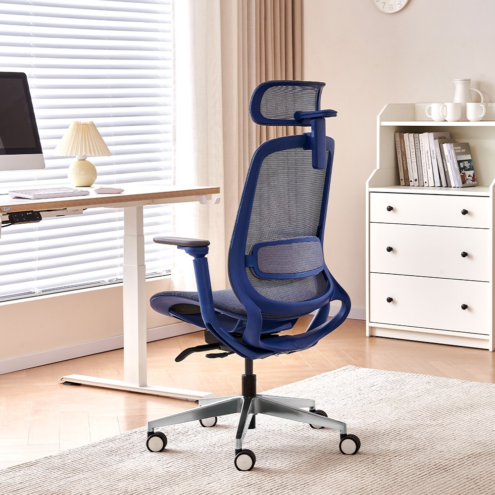 아우스 DS04 프리미엄 풀메쉬 리클라이너 사무실 학생 컴퓨터의자 게이밍 책상 의자, 블루 183,800원