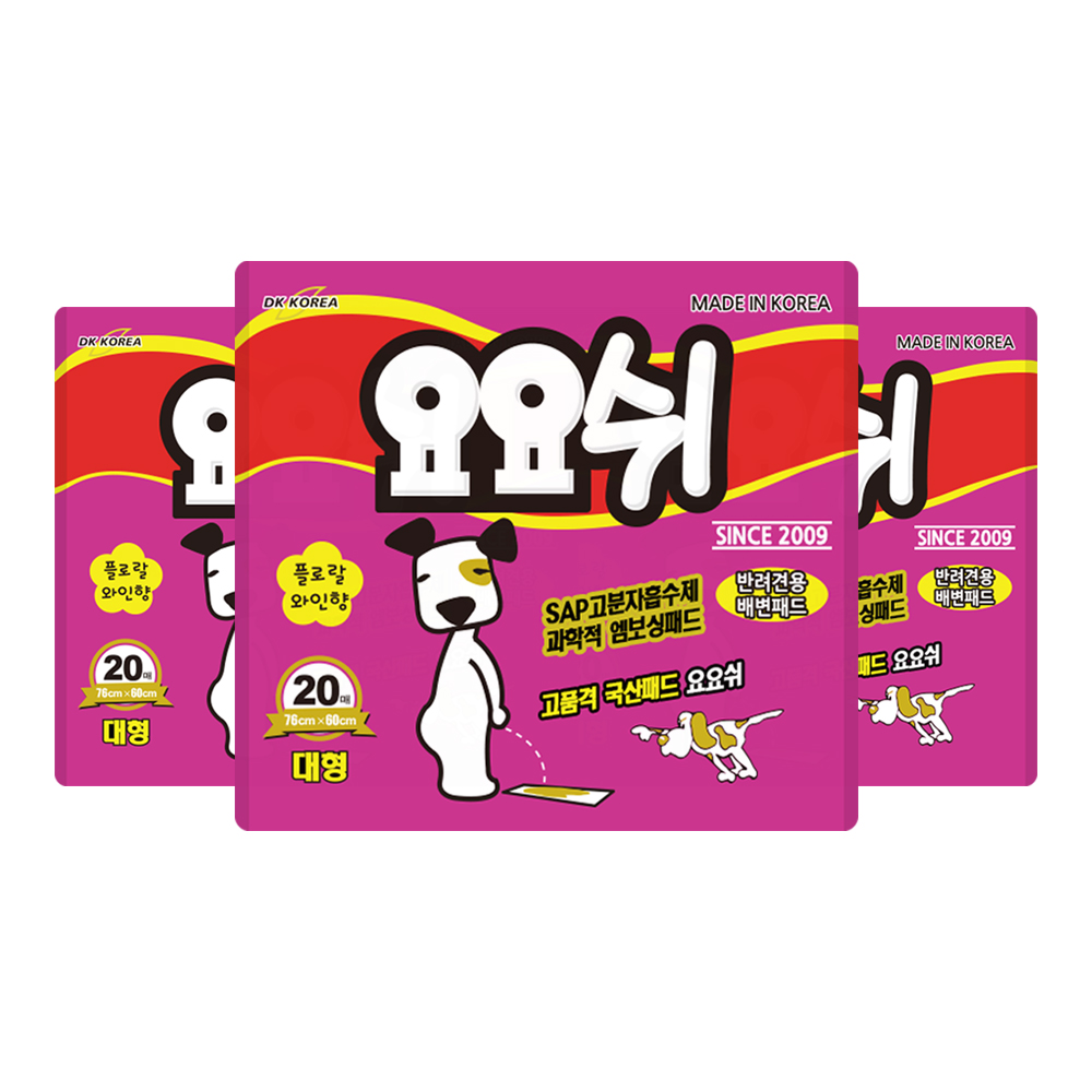 요요쉬 반려견용 배변패드 플로랄와인향, 20개입, 3개 32,760원