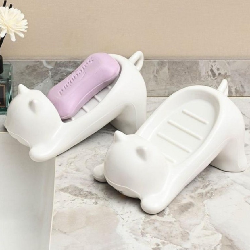 노바르 물빠지는 귀여운 고양이 비누곽 케이스, 2개, 화이트 7,800원