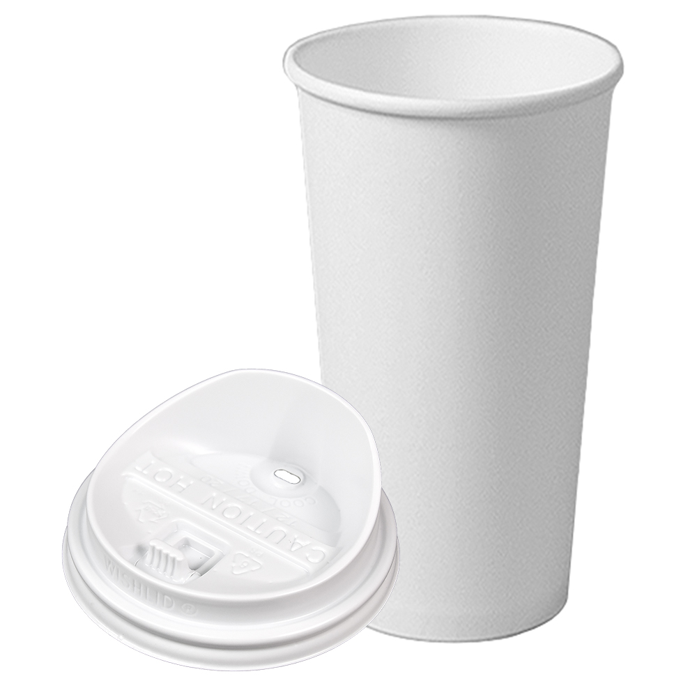 테이크아웃 종이컵 22온스 (660ml) 종이컵 + 롱개폐형 백색 리드 1박스(1000개) 뚜껑포함 97,800원