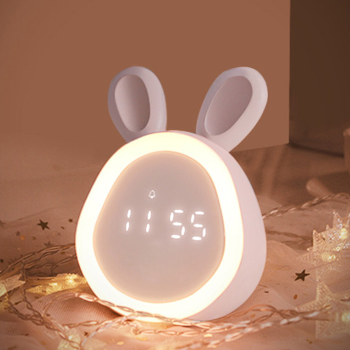 베터라인 공식 귀여운 핑크토끼 LED 무소음 탁상 인테리어 알람시계 무드등 아이방 크리스마스 선물 연말 아이 선뭉, 핑크 32,360원