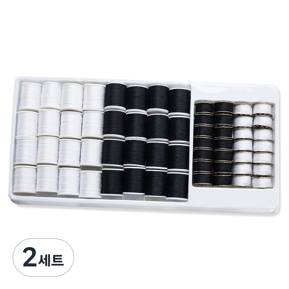 올맘 60종 멀티 재봉사 보빈 밑실 미싱실 재봉실, 2개, 블랙화이트 18,600원