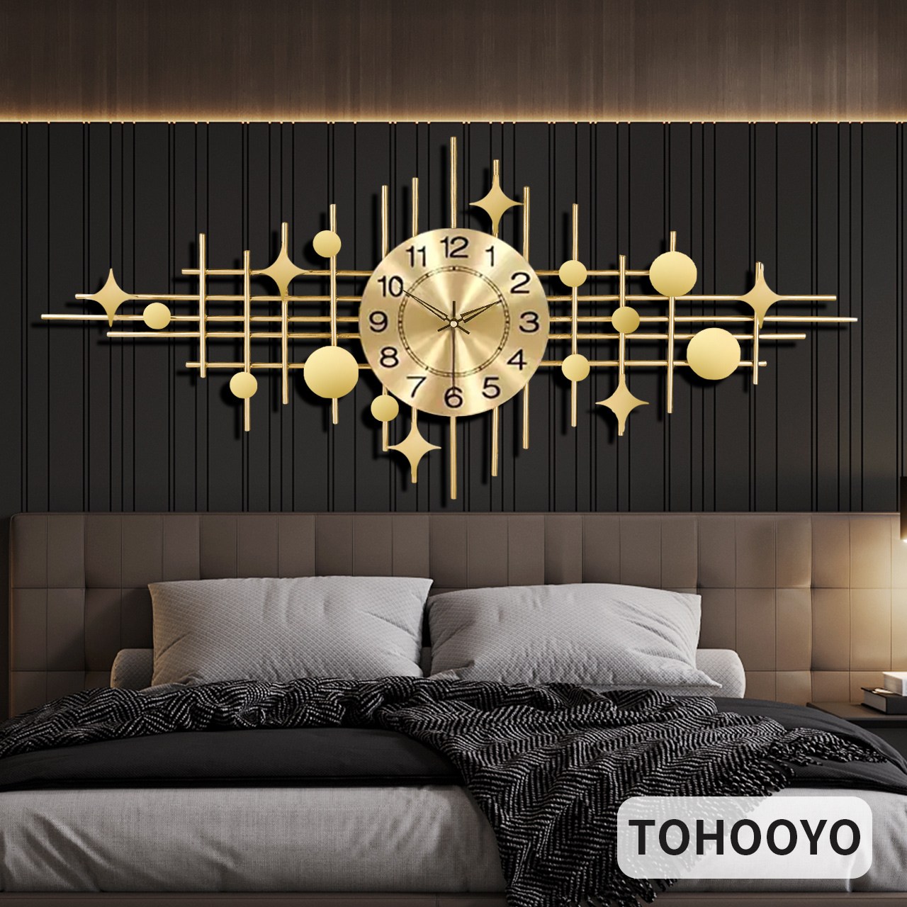 골드 지오메트리 아트 벽시계, 레트로 퓨처리즘, 무소음 대형벽시계 모던 미니멀 럭셔리 디자인소품 집들이선물 78,900원