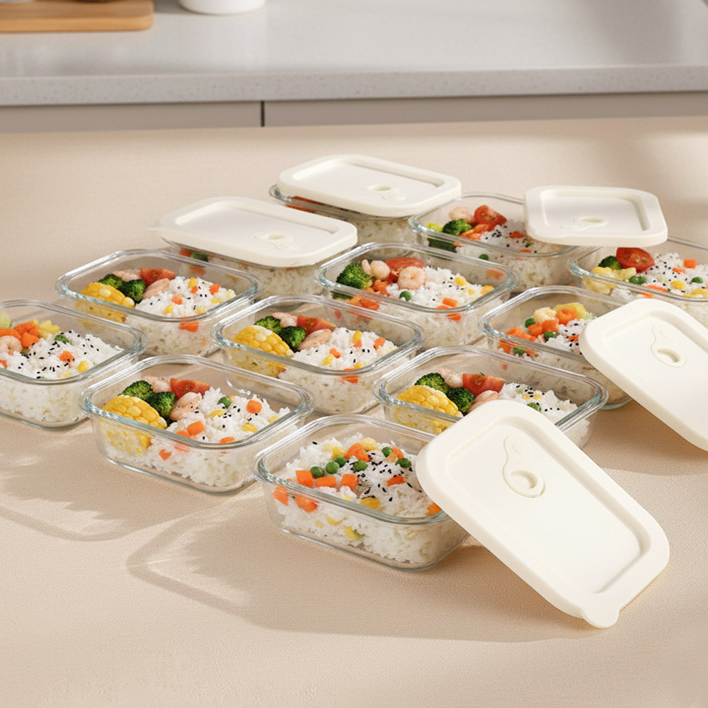 내열강화유리 촉촉한 전자렌지 햇밥용기 직사각 370ml, 18개, 베이지 63,800원