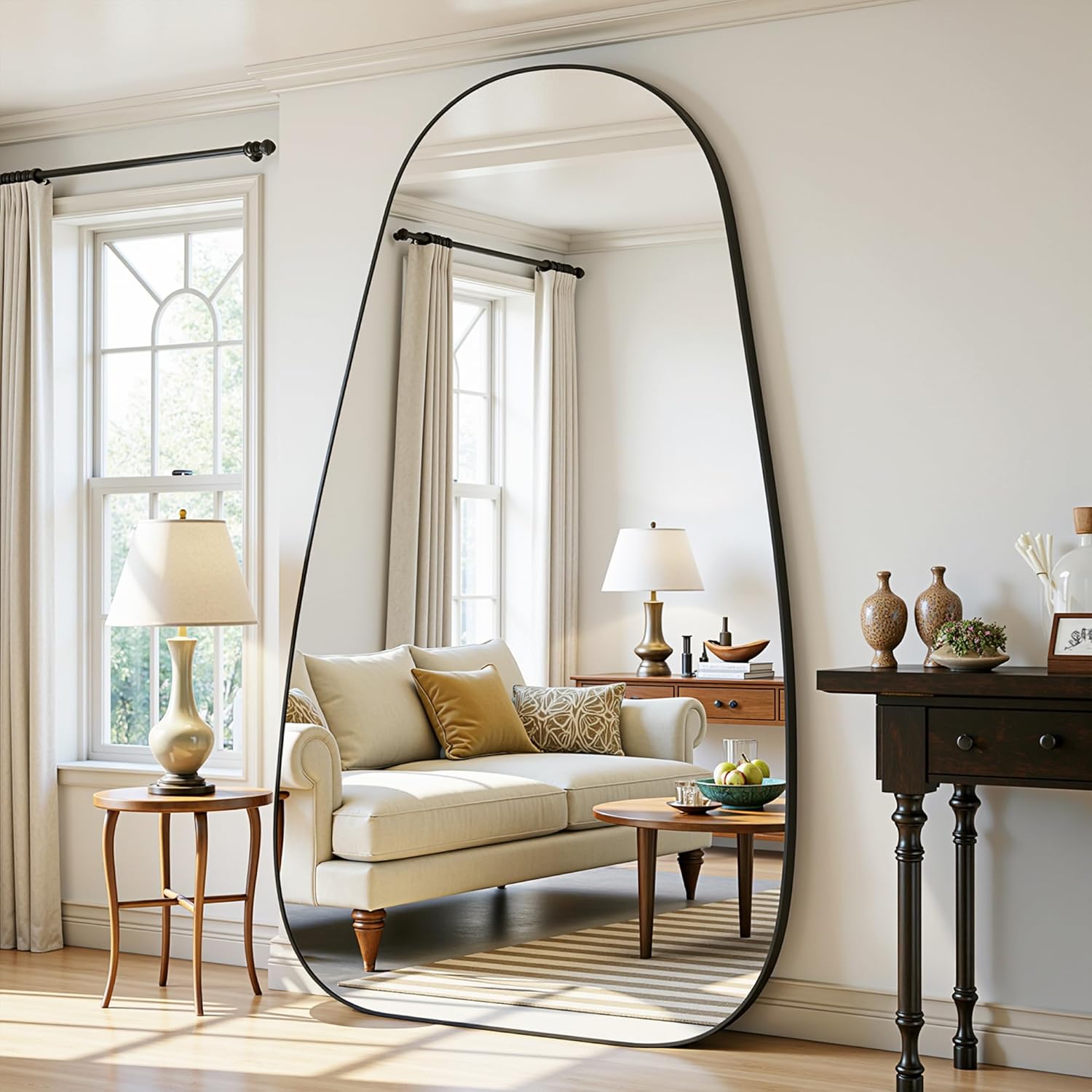 안토크 비정형 전신거울 초대형 스탠드 지지대 벽걸이 거울 인테리어 프리미엄 2020x1020mm, 블랙 209,900원