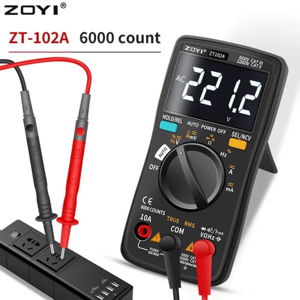 ZOYI 디지털 멀티미터 ZT-98/100/101/102/102A 자동 범위 지정 6000 카운트 AC/DC 전류계 옴 Hz Ture RMS 25,490원