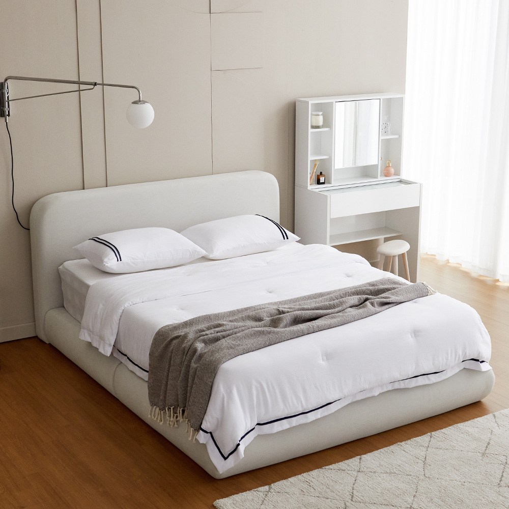 베스트리빙 [신혼부부추천] 무드 아쿠아텍스 페브릭침대 Q/K 평상형 호텔 침대프레임 (매트별도) / 신혼가구/나혼산/편한침대/방수원단 229,000원