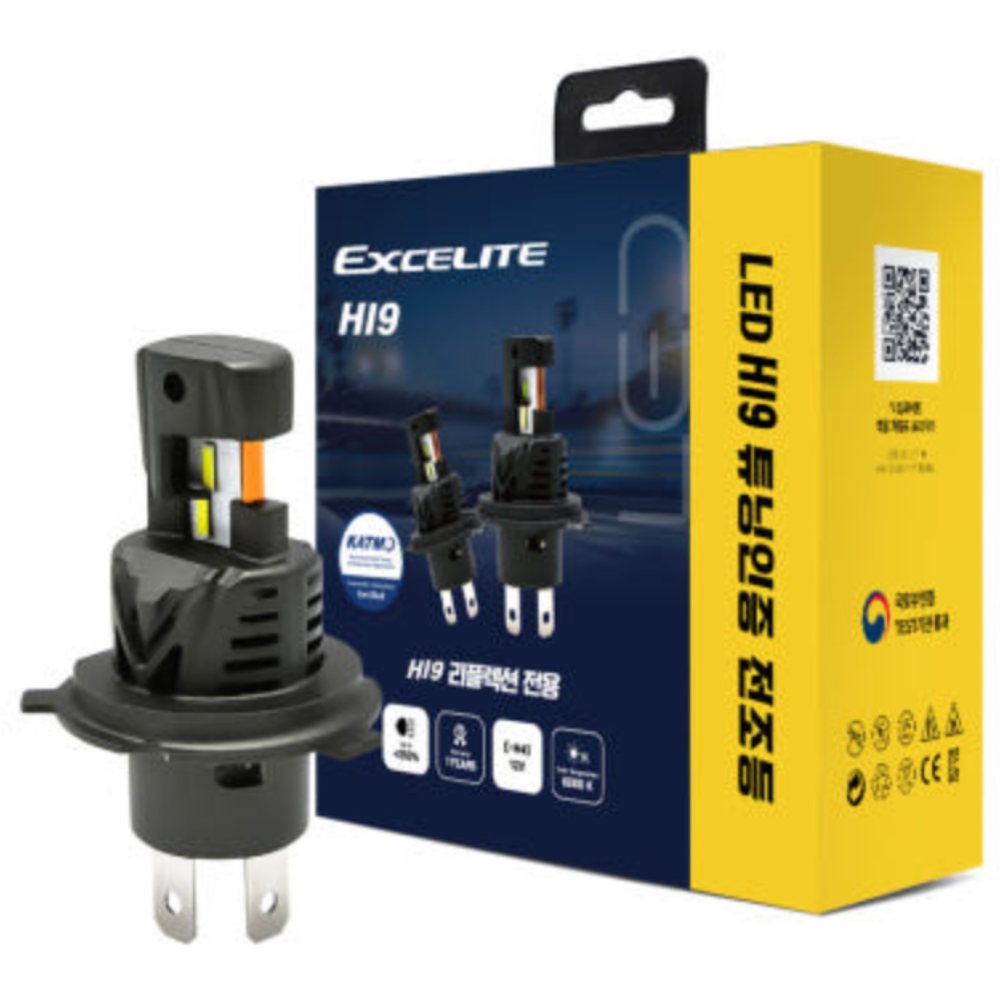 [엑셀라이트] 합법튜닝인증 전조등 LED 블루라벨 클리어타입 스타리아 캐스퍼 레이 스타리아ST1 캐스퍼EV, H19, 1개 129,000원
