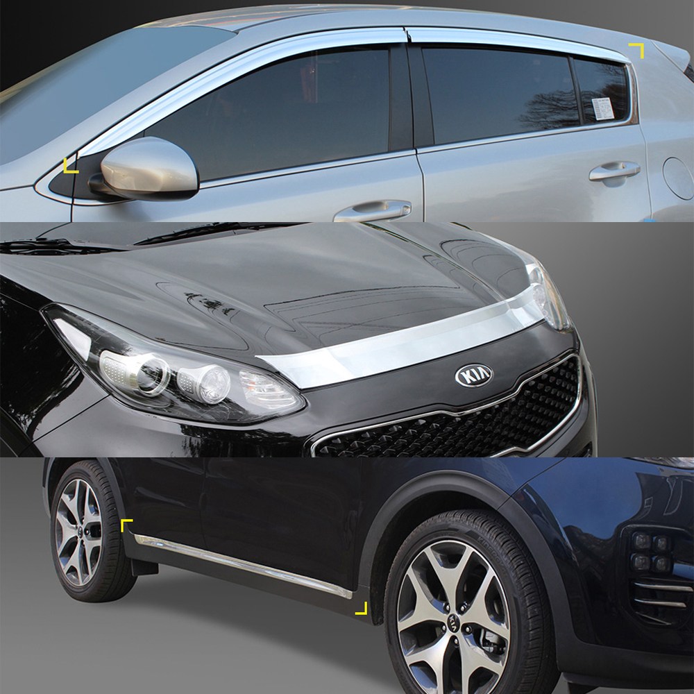 올뉴스포티지QL용품 크롬썬바이져 리어램프 썬바이져 본넷가드 트렁크몰딩 37,800원