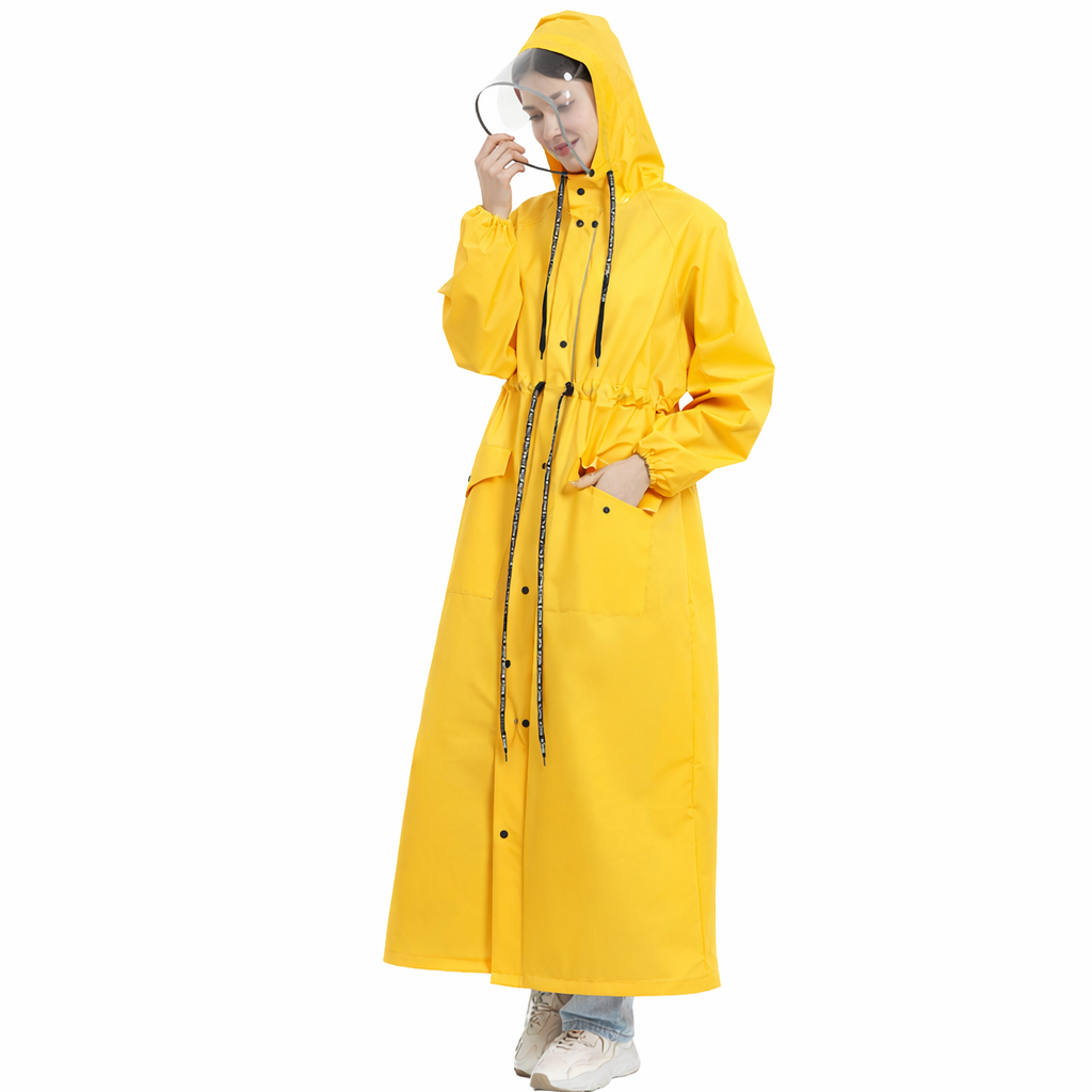 아띠꼴로 여성 코트 우의 예쁜 패션 방수 롱우비, 크롬옐로우, 1개 18,000원