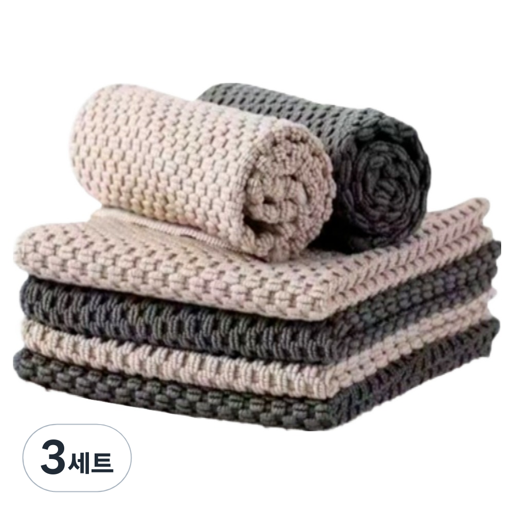 모나홈 뱀부 흡수력좋은 향균 대나무행주 배이지 3p + 그레이 3p 세트, 3세트 21,900원