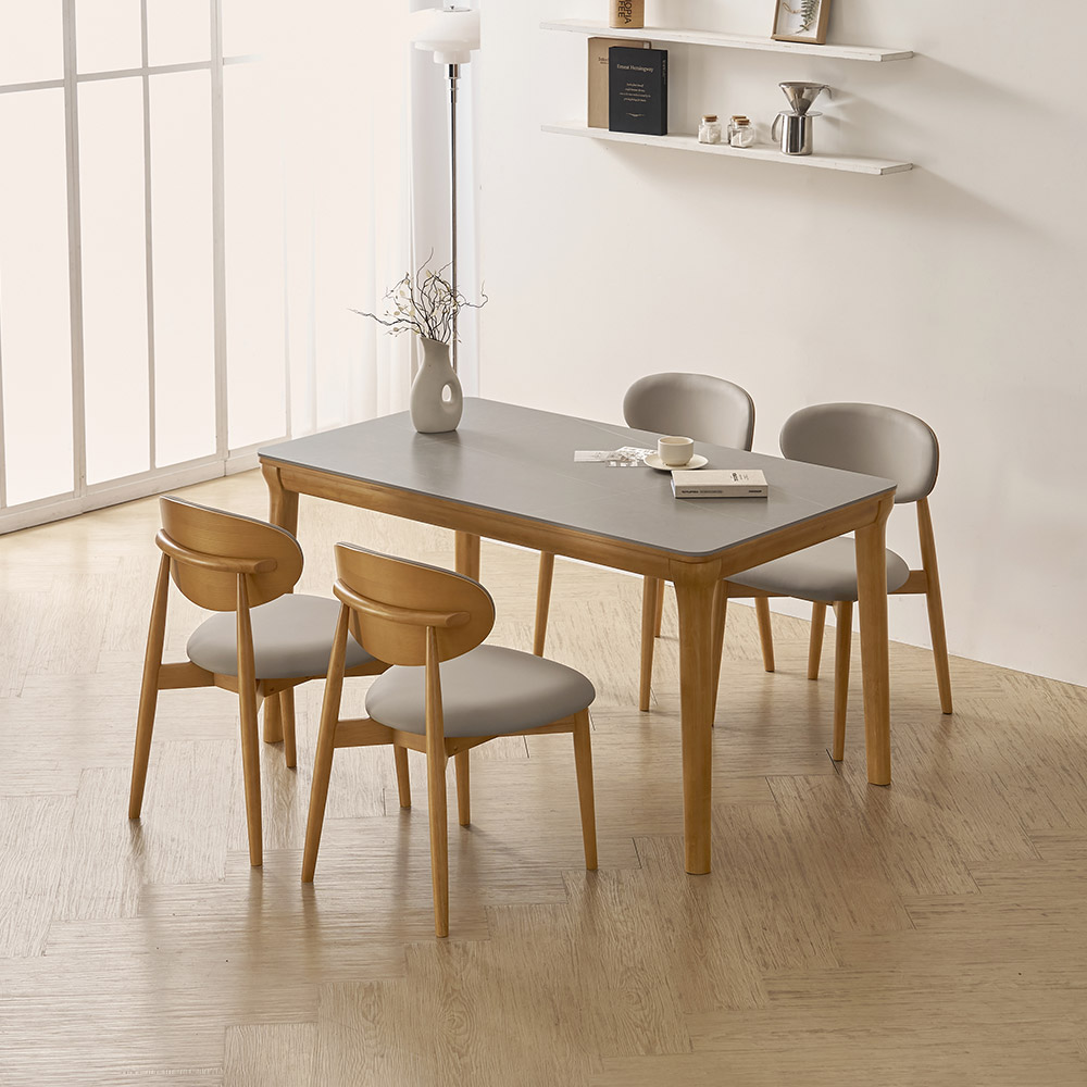 라로퍼니처 보나 1400 포세린 통 세라믹 원목 식탁 + 의자 4p 세트 4인용 방문설치 636,000원