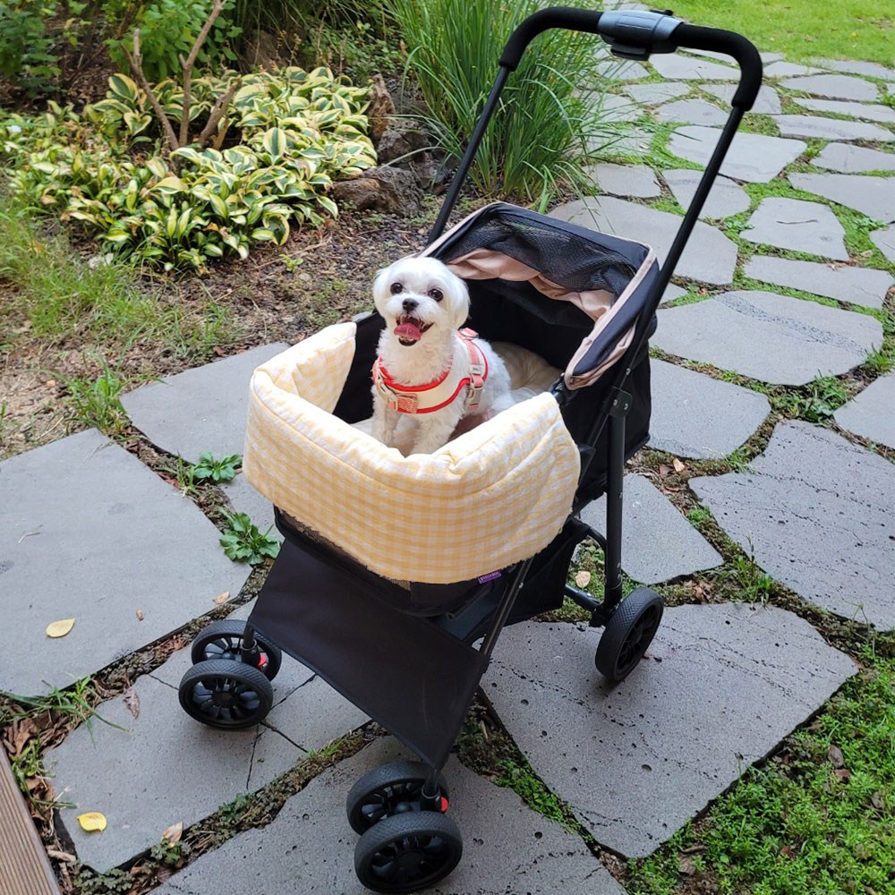 강아지 유모차 방석 + 가드 세트 분리형 국내제작 사계절용 개모차 양면 방석 라이너 4컬러 54,000원