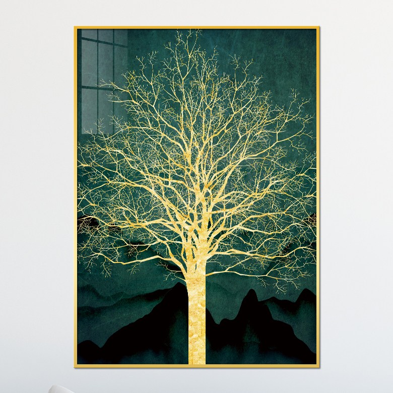 아트블루 돈 들어오는 황금 돈나무 추상화 풍수 인테리어 액자, 1번 황금나무 그린 48,900원