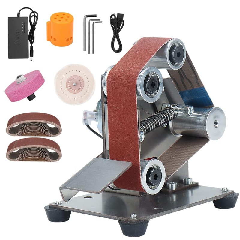 프리라이프 - 벨트샌더 소형 탁상 그라인더 벨트샌딩기 7단 변속조절 DIY 연마기 전동 칼갈이 52,680원