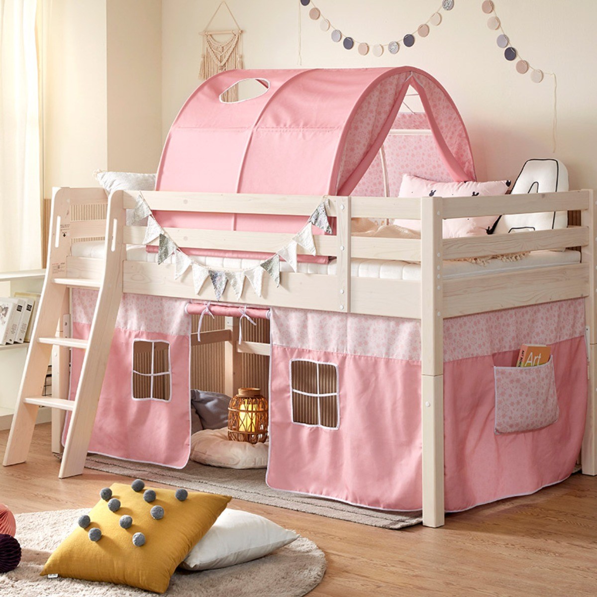 핀란디아 뉴캠프 벙커침대+견면매트, 핑크 799,000원