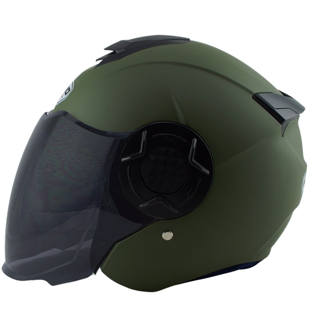 코모 6250 오토바이 오픈페이스 헬멧 이너쉴드 내장형 초경량 950g, 무광초록 (스모크쉴드) 59,000원