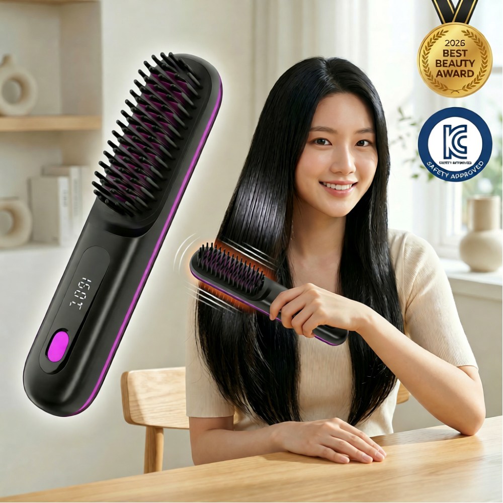 비바영 음이온케어 무선 매직브러쉬 헤어스타일러 고데기 케라틴코팅 19,800원