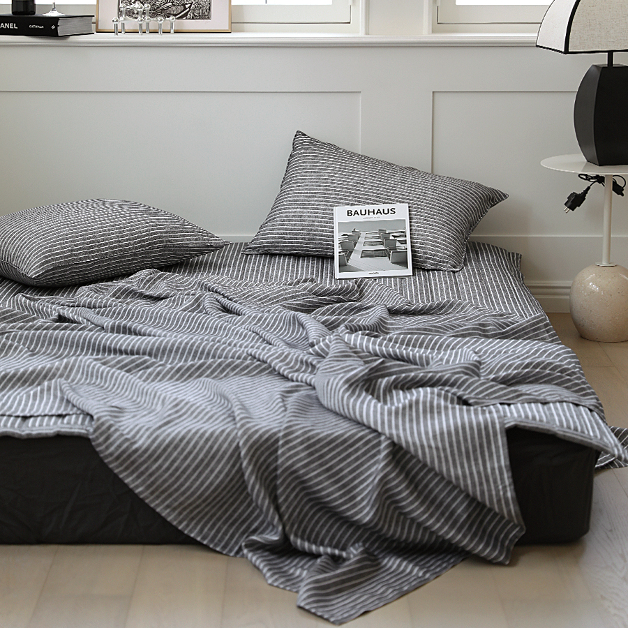 베이직톤 시원한 인견 스트라이프 홑이불 37,910원