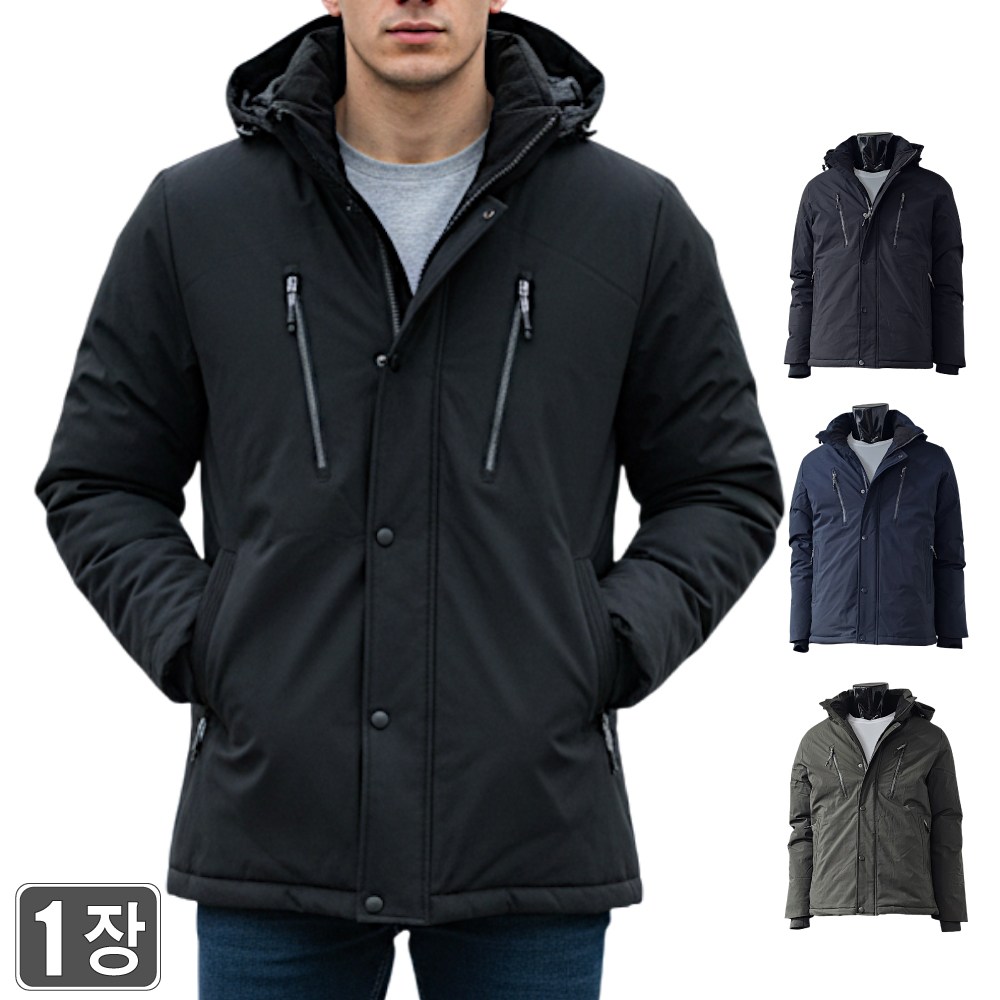 웨어몬 Wk 4004 겨울 지퍼포켓 헤비점퍼 방풍방한 분리후드 55,800원