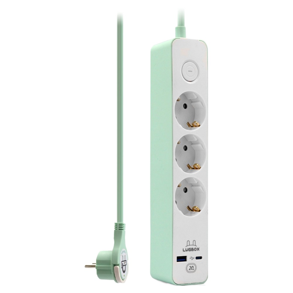 러그 고속충전 USB C타입 고용량 멀티탭 3구 3500W, 1개, 1.5m, 민트 18,150원