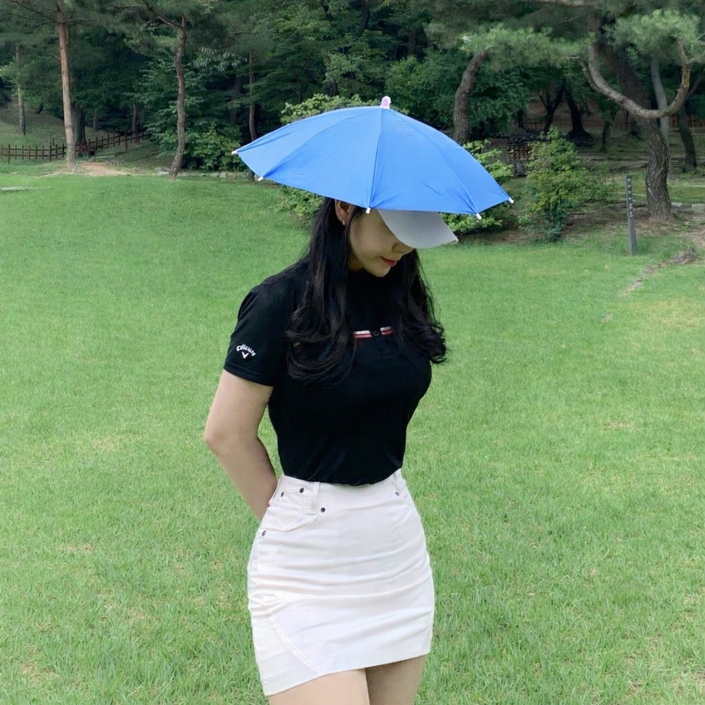 카리엘 머리에 쓰는 우산모자 uv차단 골프 8,900원