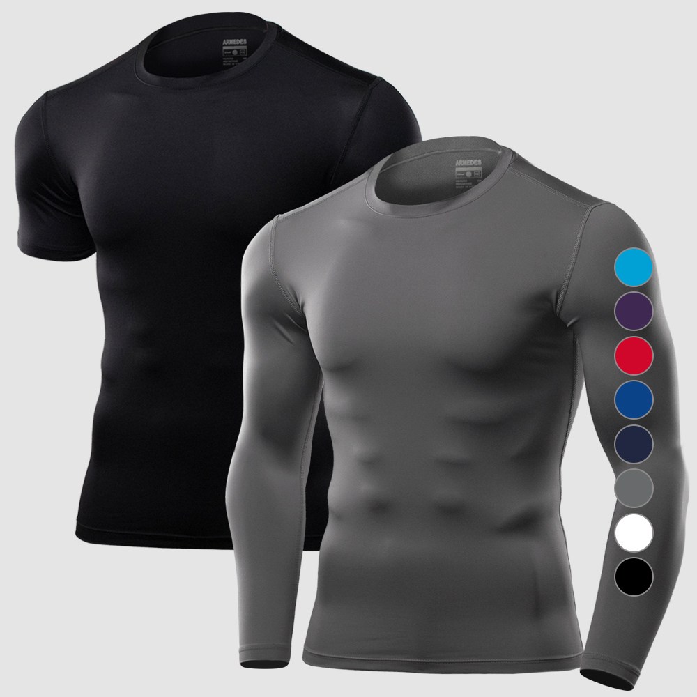 아르메데스 남성용 언더레이어 무지테크핏 반팔+긴팔 상의 2매 12,500원