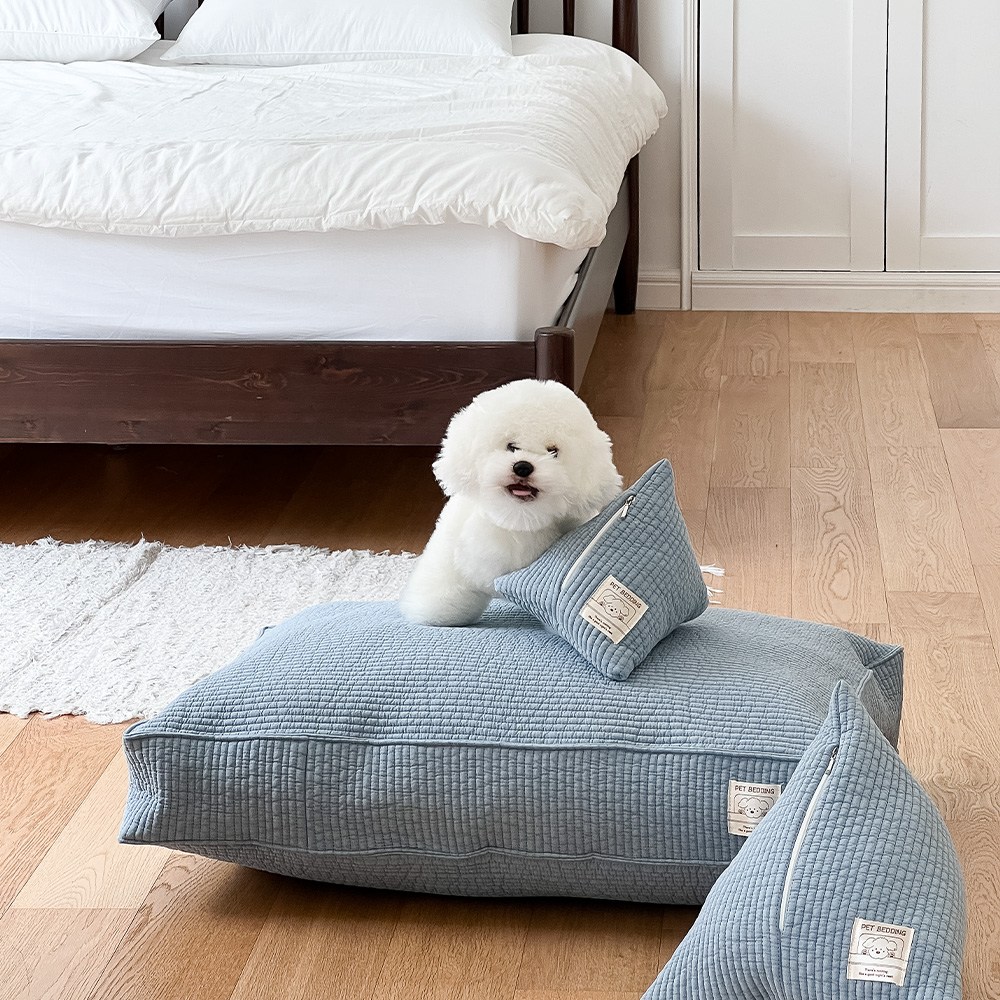 터리빙 국내생산 반려동물 펫 침구 알러지케어 향균 피그먼트 누빔 순면 강아지 고양이 방석 침대 쿠션, 1개 65,900원