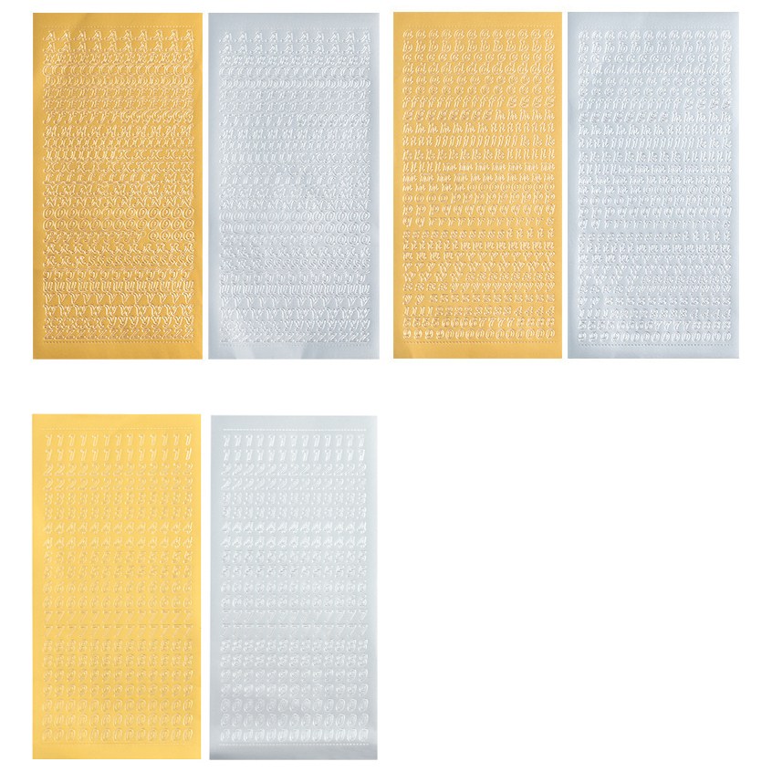 올리브파티 금박 골드 실버 다꾸 알파벳 이니셜 체인 스티커 6매 세트, A세트 9,800원