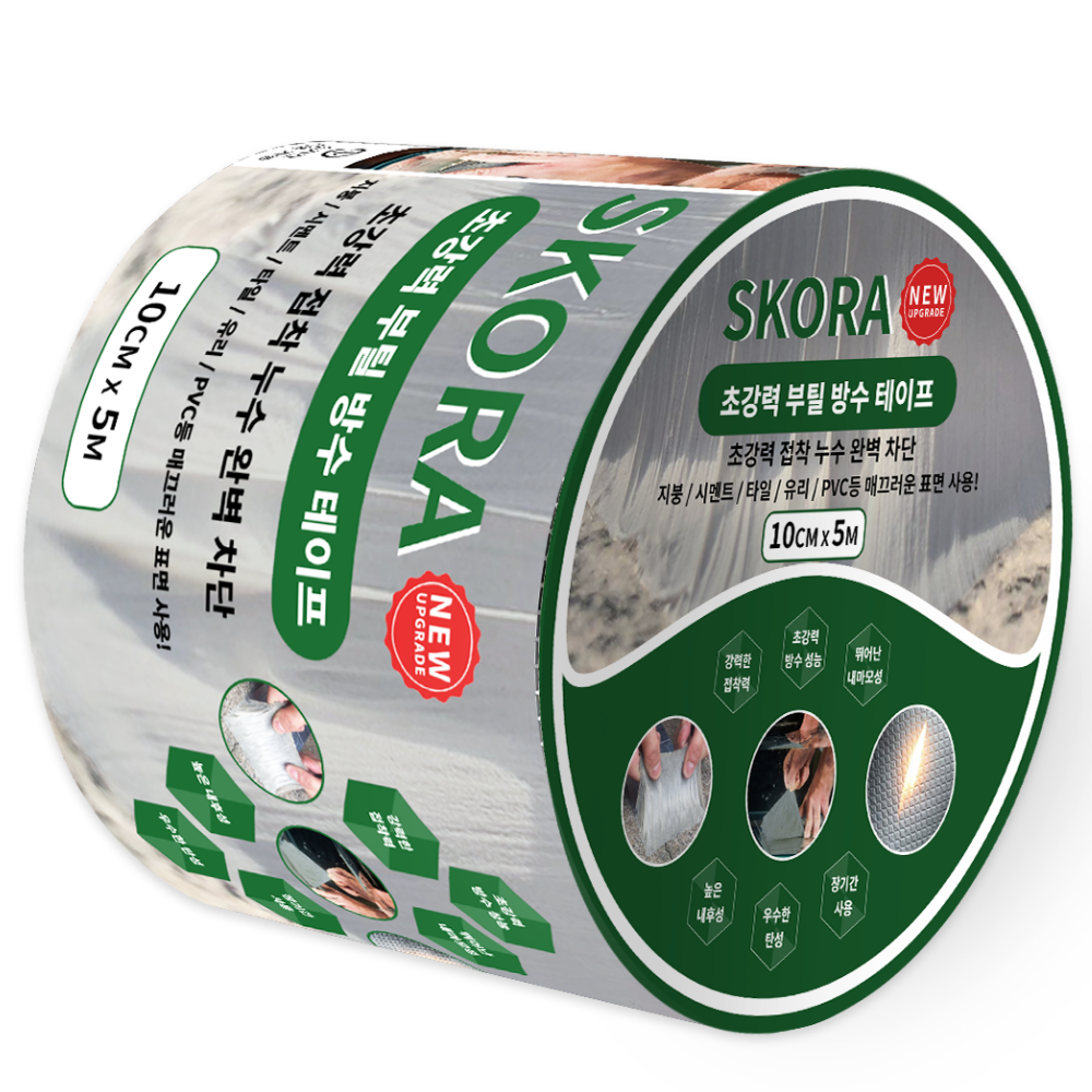 스코라 초강력 부틸 방수 테이프 은색 10cm x 5m, 1개 10,000원