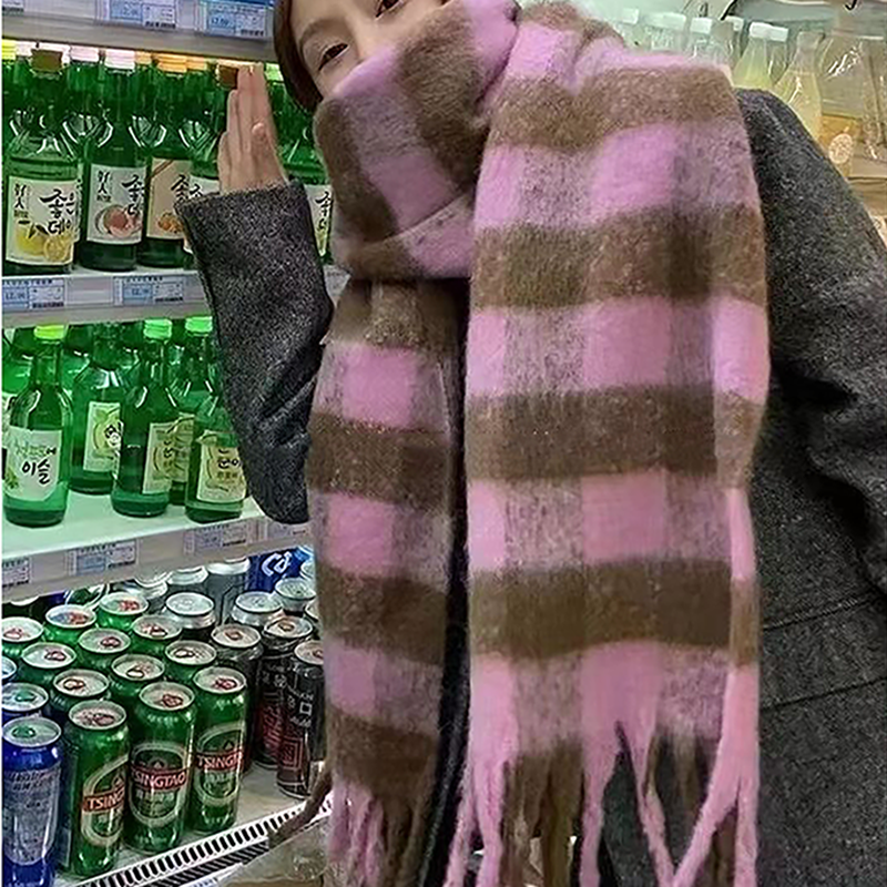 레드에셋 여성 겨울 목도리 체크 머플러 7,800원