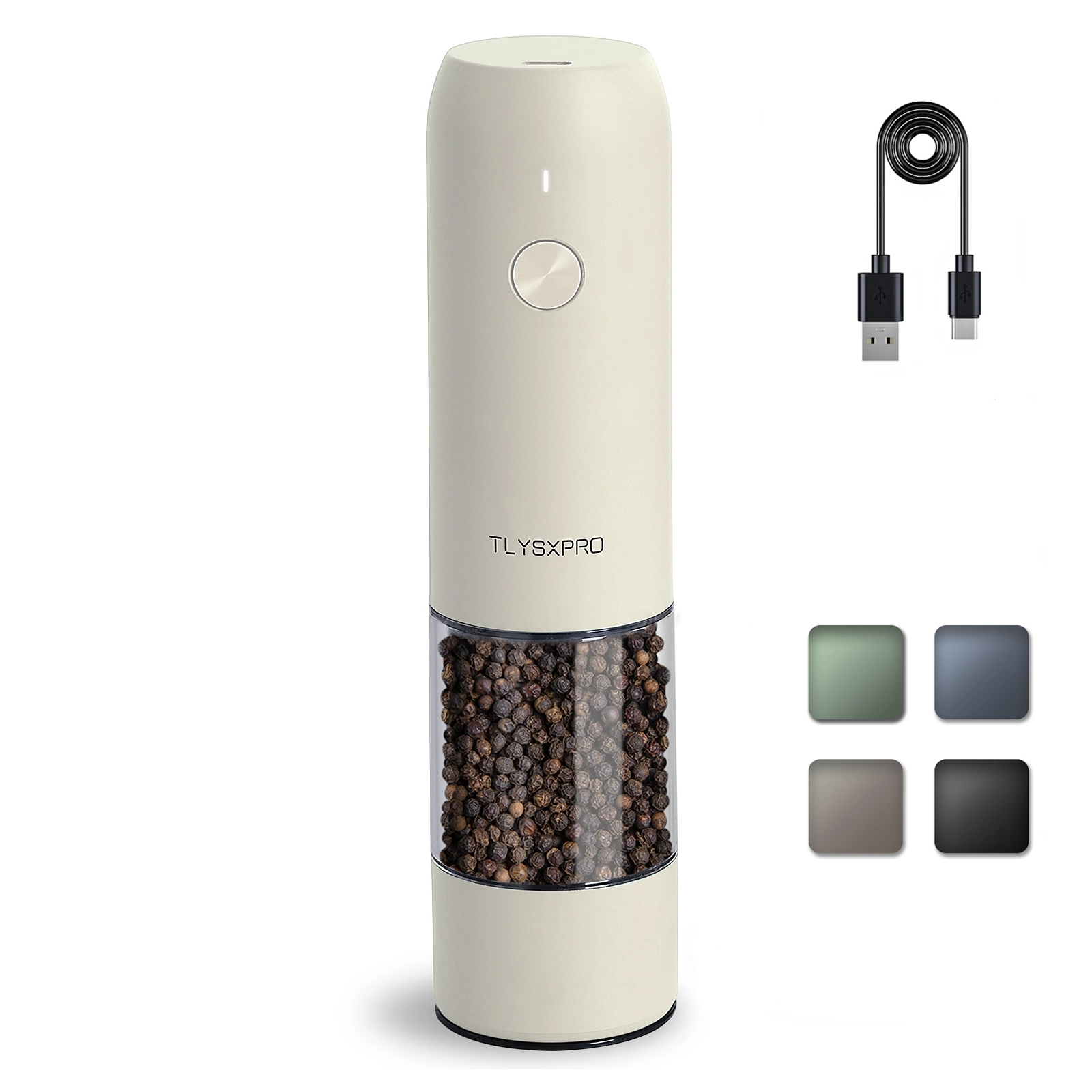 TLYSXPRO 후추 그라인더 소금 후추 전기 그라인더, 1개, 90.1ml 55,600원