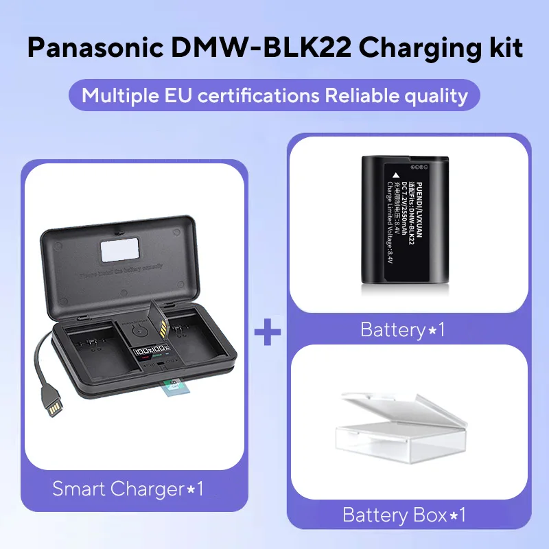 LVXUAN DMW-BLK22 배터리 및 LCD USB 충전기 파나소닉 루믹스 GH6S5IIXGH5 IIS5M2 M2XGH5M2DC-S9G9G9 IIX용 39,600원