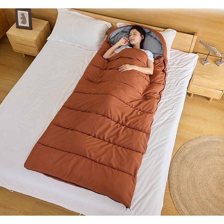 글루킨드 사계절용 캠핑 220*100cm 대형침낭, 대형 2kg 브라운, 1개 36,890원