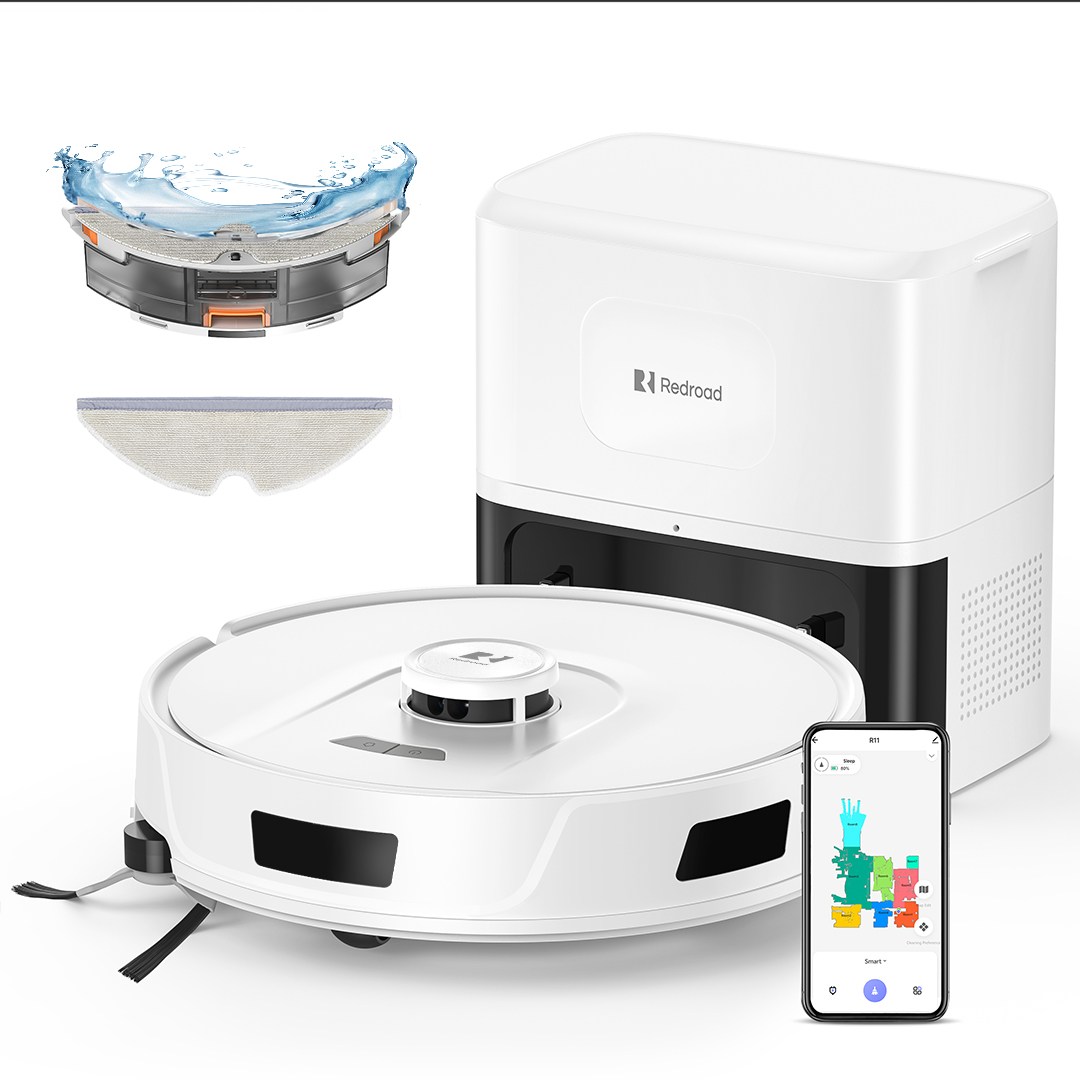 Redroad R11 LDS센서 2in1 물걸레 로봇청소기 강력한 10000Pa 흡입력 사이드 브러쉬 확장 특허 기술 먼지비움 어플연동 236,720원