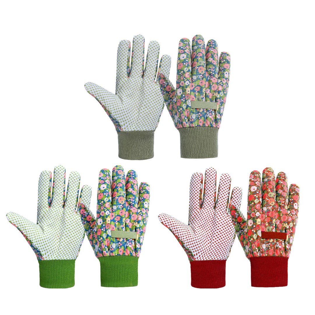 쵸록101 원예장갑 꽃무늬 텃밭 다용도 흙 장갑, 3개, 3색 15,500원