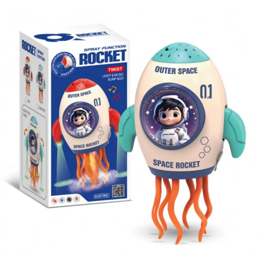 토이즈데이 춤추는 우주 로켓 별빛 프로젝션 연기 효과 음악 LED 불빛 댄스 로보트 장난감 단체 선물, 1개, 블루 14,900원